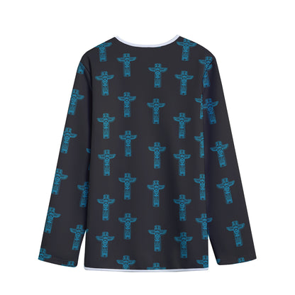 Native Totem Pattern Print Long Sleeve Short Coat