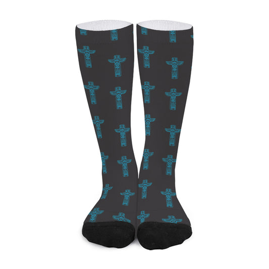 Native Totem Pattern Print Long Socks