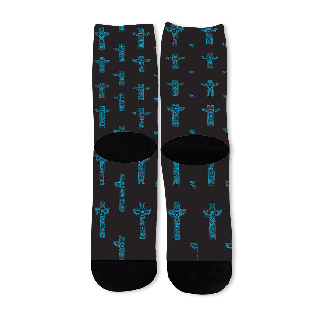 Native Totem Pattern Print Long Socks