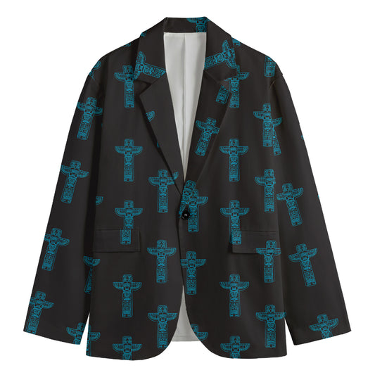 Native Totem Pattern Print Men's Blazer