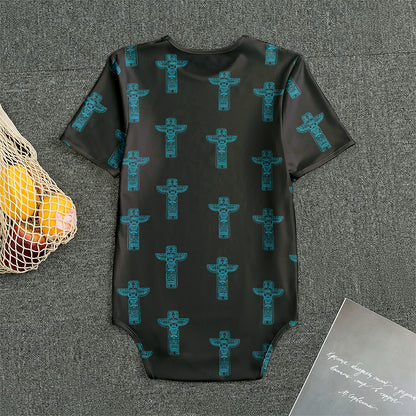 Native Totem Pattern Print Men's Bodysuit