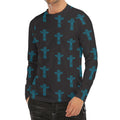Native Totem Pattern Print Men's Long Sleeve Rash Guard