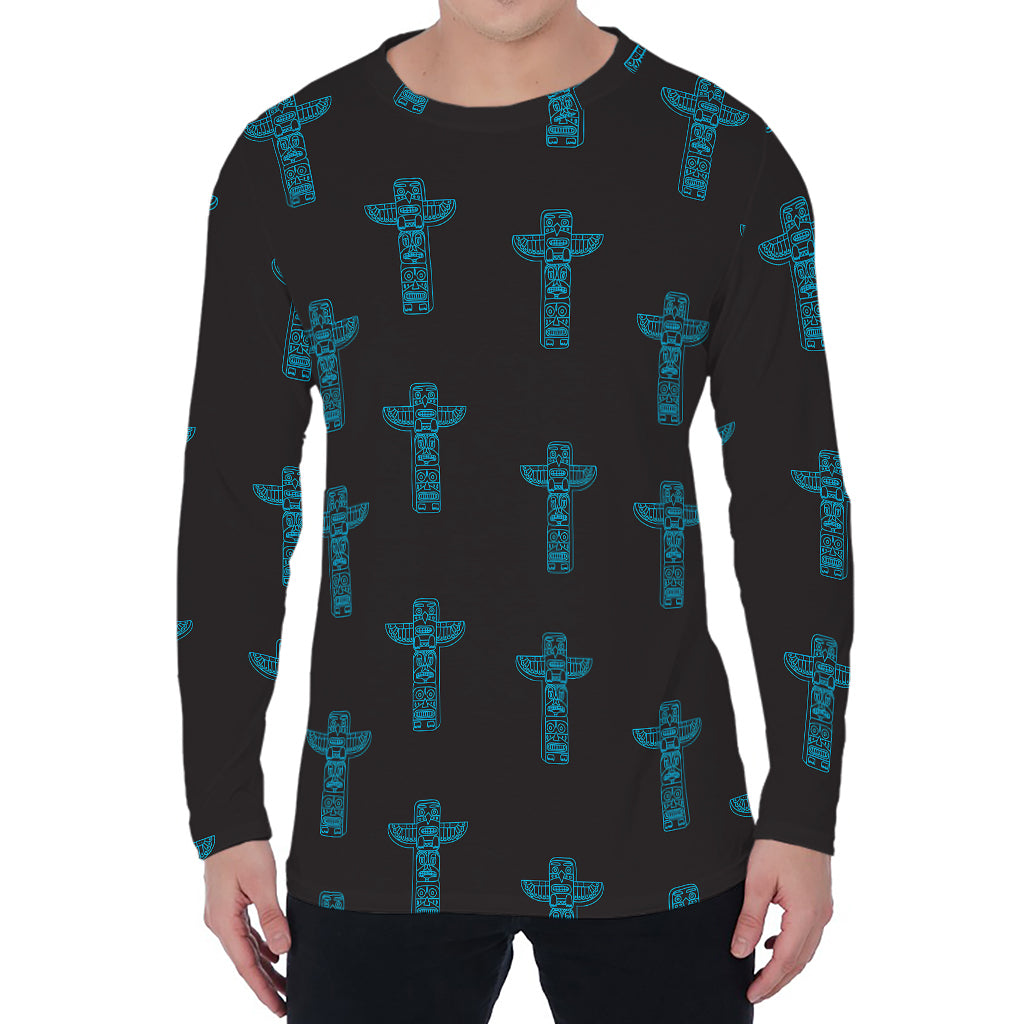 Native Totem Pattern Print Men's Long Sleeve T-Shirt