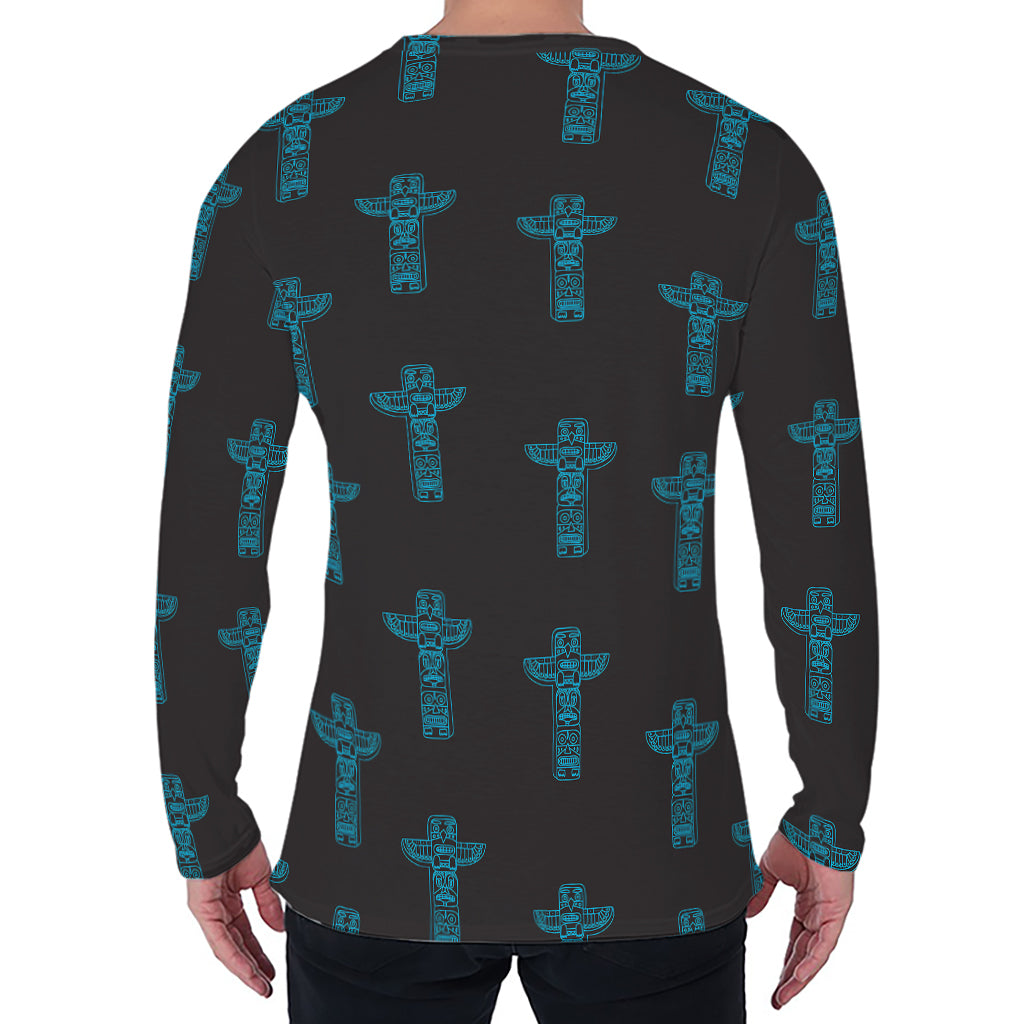 Native Totem Pattern Print Men's Long Sleeve T-Shirt