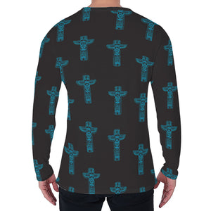 Native Totem Pattern Print Men's Long Sleeve T-Shirt