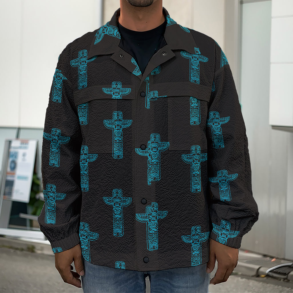 Native Totem Pattern Print Men's Shirt Jacket