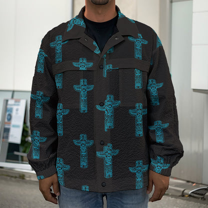 Native Totem Pattern Print Men's Shirt Jacket