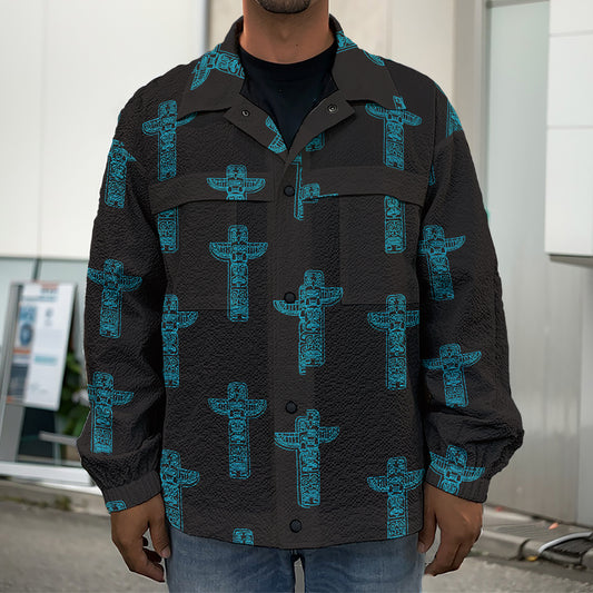 Native Totem Pattern Print Men's Shirt Jacket