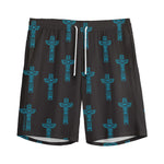 Native Totem Pattern Print Men's Sports Shorts