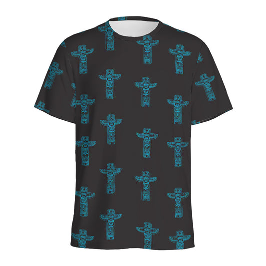 Native Totem Pattern Print Men's Sports T-Shirt