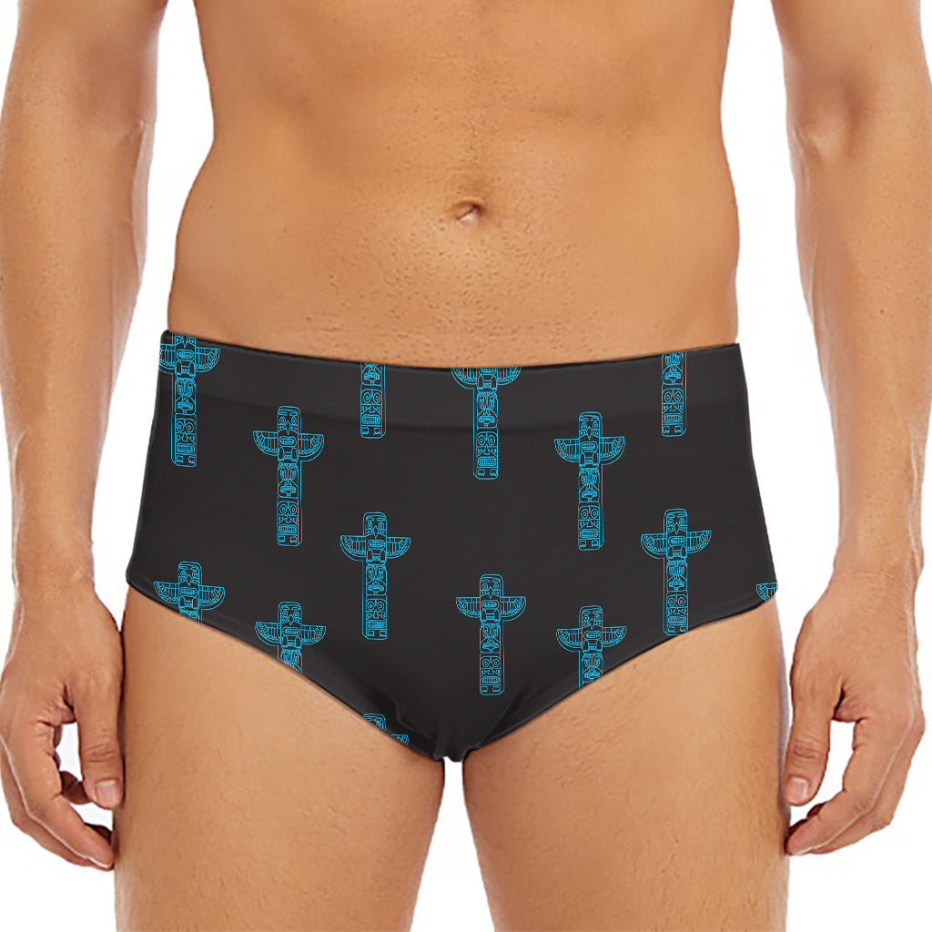 Native Totem Pattern Print Men's Triangle Swim Briefs