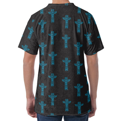 Native Totem Pattern Print Men's Velvet T-Shirt