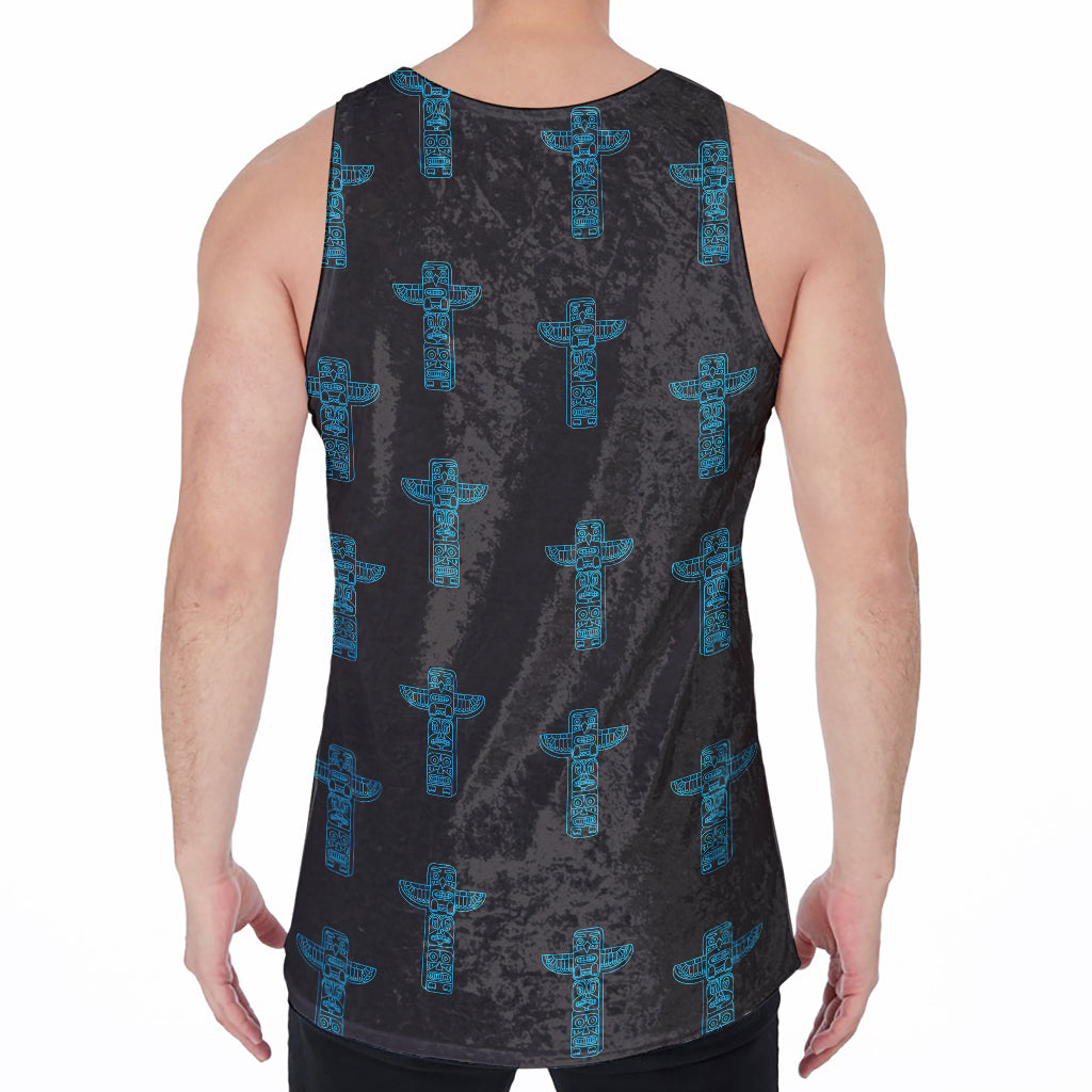 Native Totem Pattern Print Men's Velvet Tank Top