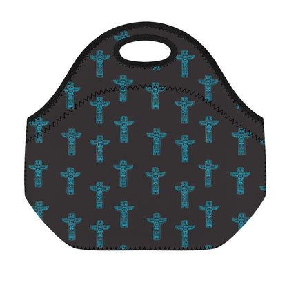 Native Totem Pattern Print Neoprene Lunch Bag