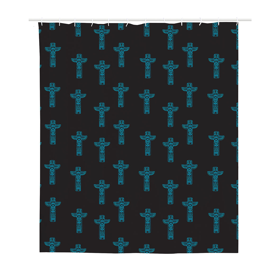 Native Totem Pattern Print Polyester Shower Curtain