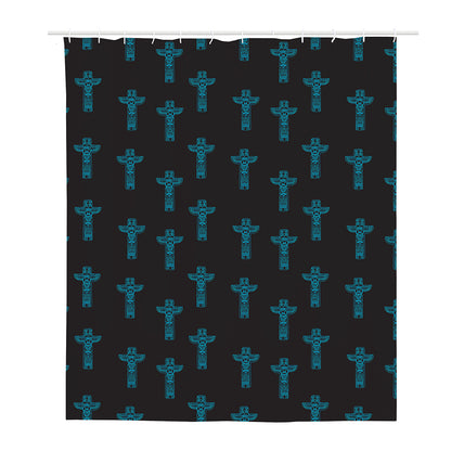 Native Totem Pattern Print Polyester Shower Curtain
