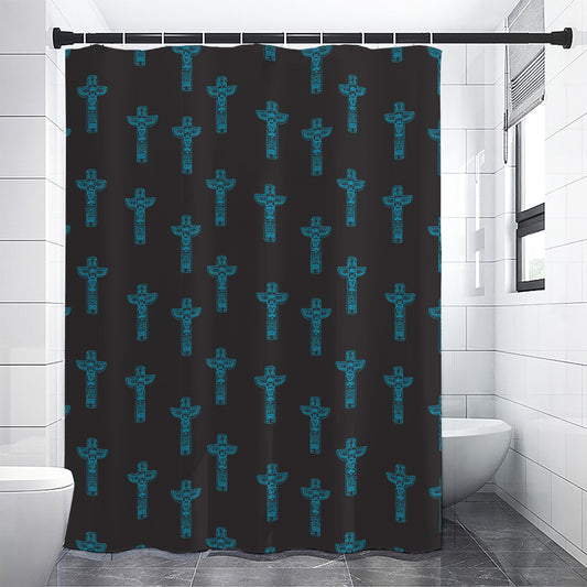 Native Totem Pattern Print Premium Shower Curtain