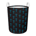 Native Totem Pattern Print Round Laundry Basket