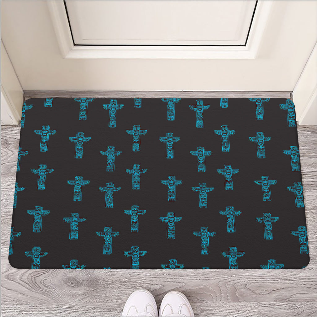 Native Totem Pattern Print Rubber Doormat