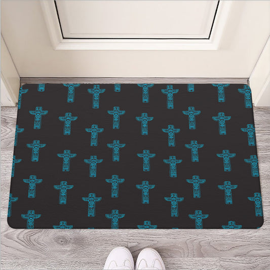 Native Totem Pattern Print Rubber Doormat