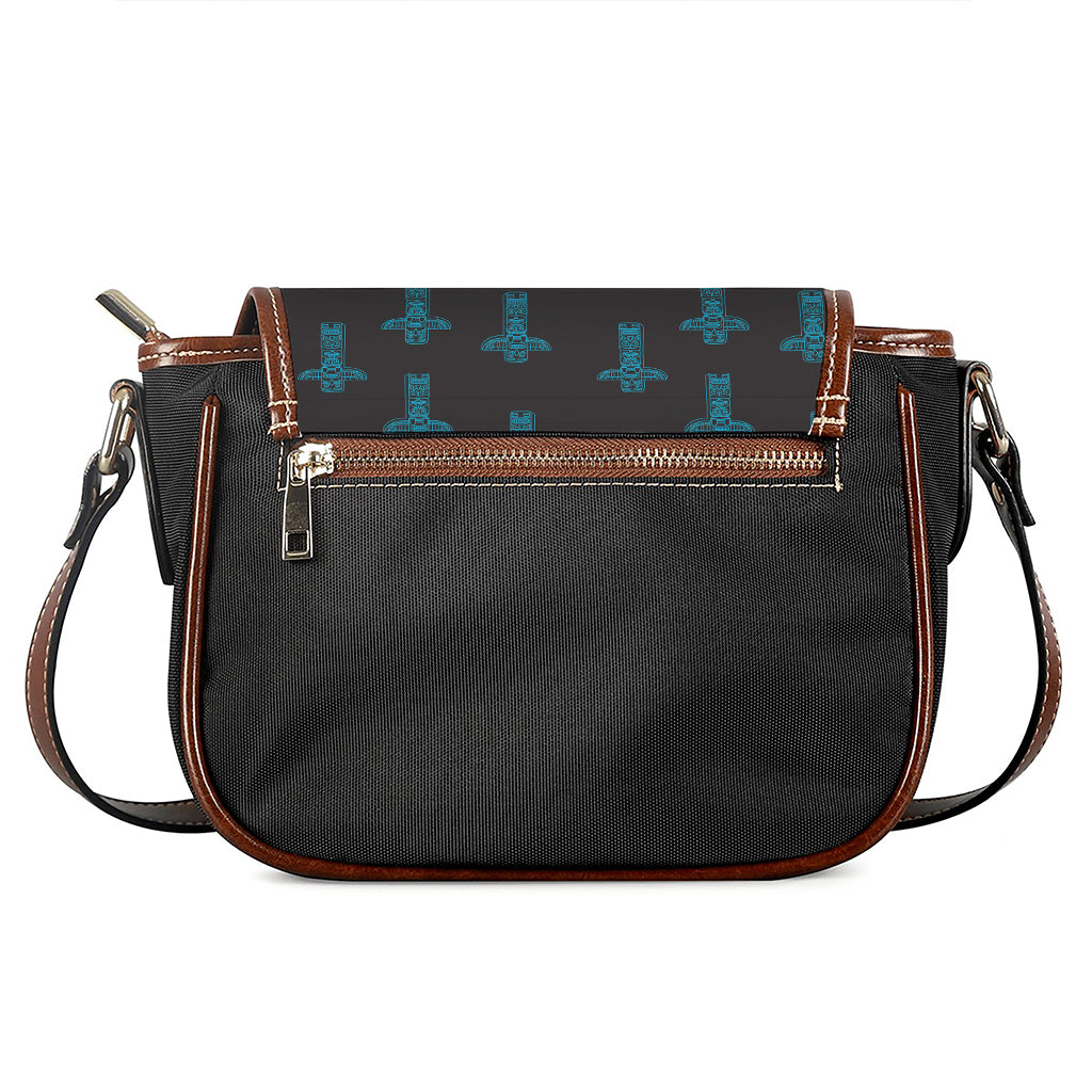 Native Totem Pattern Print Saddle Bag