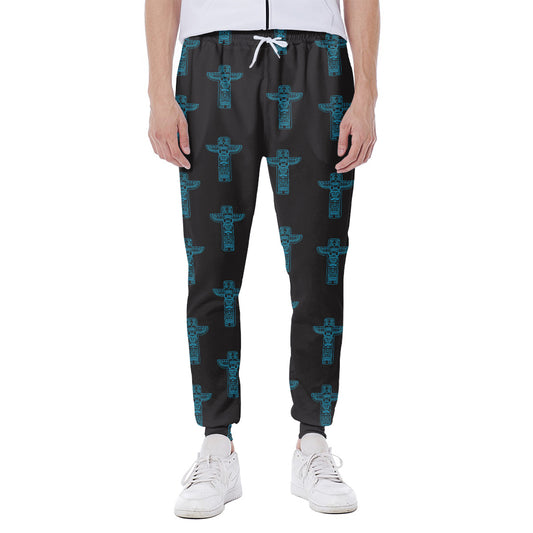Native Totem Pattern Print Scuba Joggers