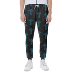 Native Totem Pattern Print Scuba Joggers