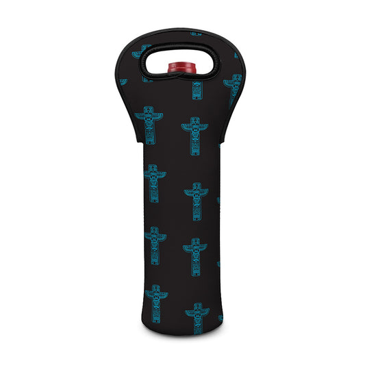 Native Totem Pattern Print Single Neoprene Wine Tote