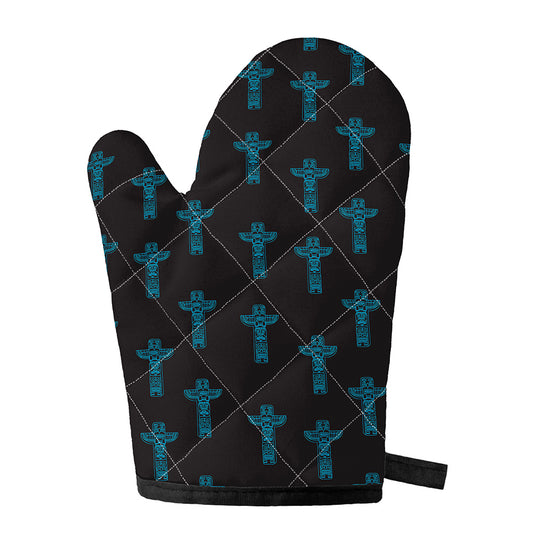 Native Totem Pattern Print Single Oven Mitt