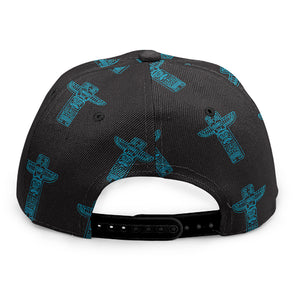 Native Totem Pattern Print Snapback Cap