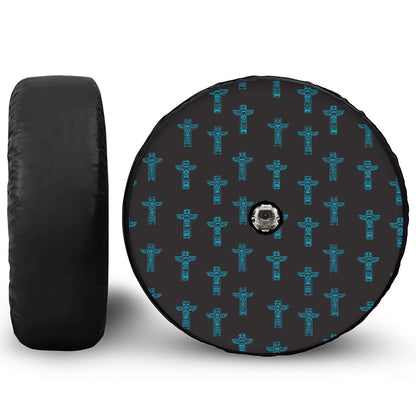 Native Totem Pattern Print Tire Cover With Camera Hole