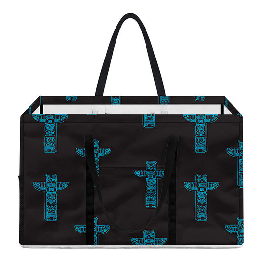 Native Totem Pattern Print Utility Tote Bag