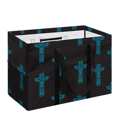 Native Totem Pattern Print Utility Tote Bag