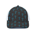 Native Totem Pattern Print White Mesh Trucker Hat