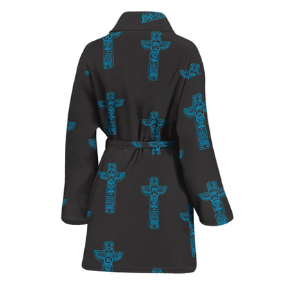 Native Totem Pattern Print Women's Bathrobe