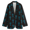 Native Totem Pattern Print Women's Cotton Blazer