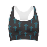 Native Totem Pattern Print Women's Sports Bra