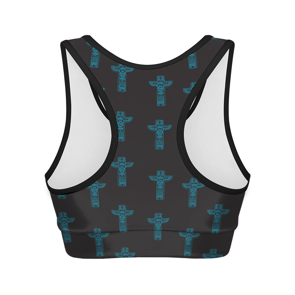 Native Totem Pattern Print Women's Sports Bra