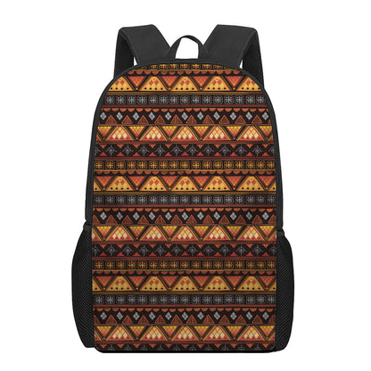 Native Tribal African Pattern Print 17 Inch Backpack
