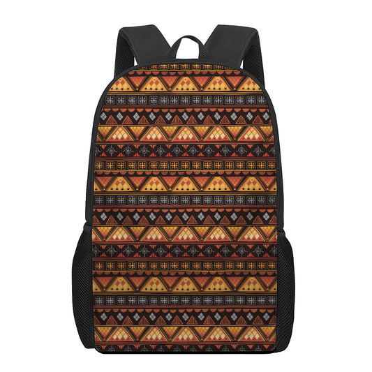 Native Tribal African Pattern Print 17 Inch Backpack