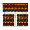 Native Tribal African Pattern Print 3 Piece Kitchen Curtains