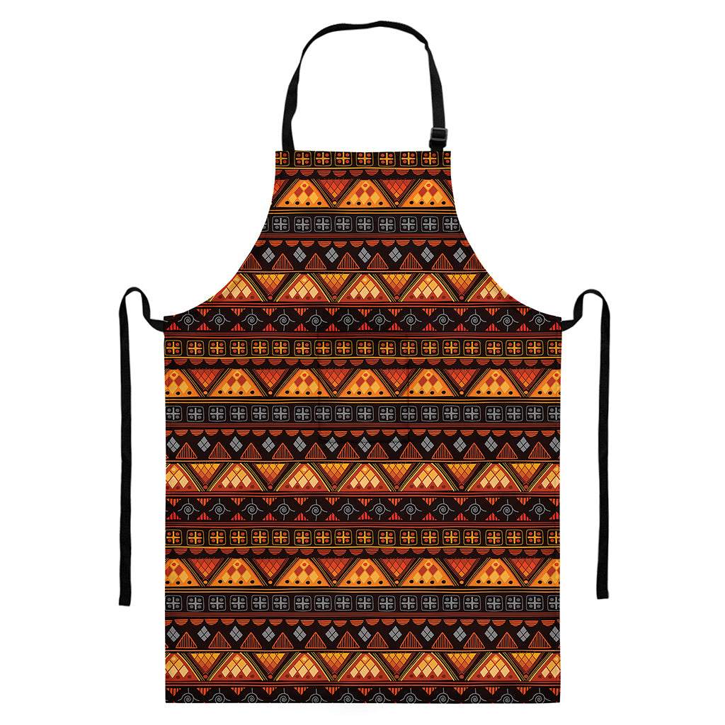 Native Tribal African Pattern Print Bib Apron With Pocket