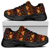 Native Tribal African Pattern Print Black Chunky Shoes