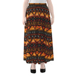 Native Tribal African Pattern Print Chiffon Maxi Skirt