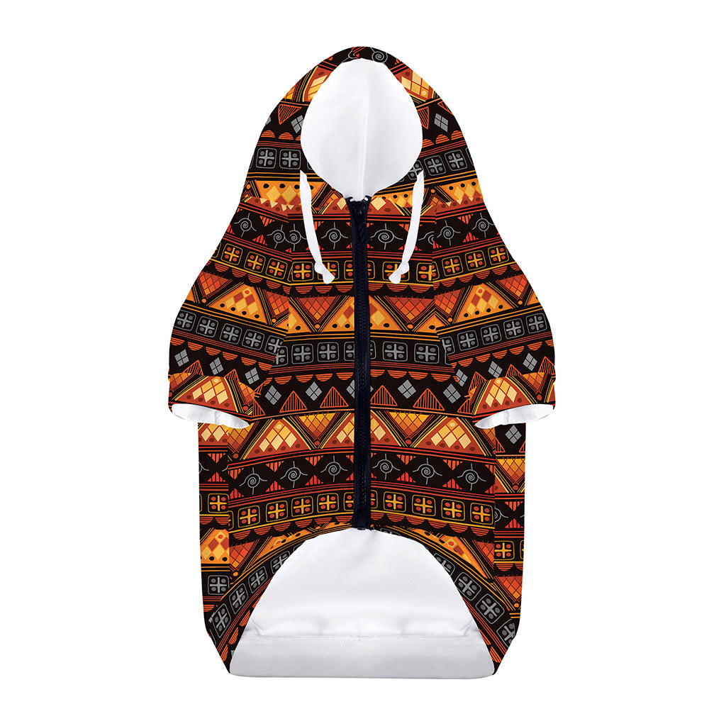 Native Tribal African Pattern Print Dog Zip Up Hoodie
