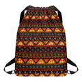 Native Tribal African Pattern Print Drawstring Backpack