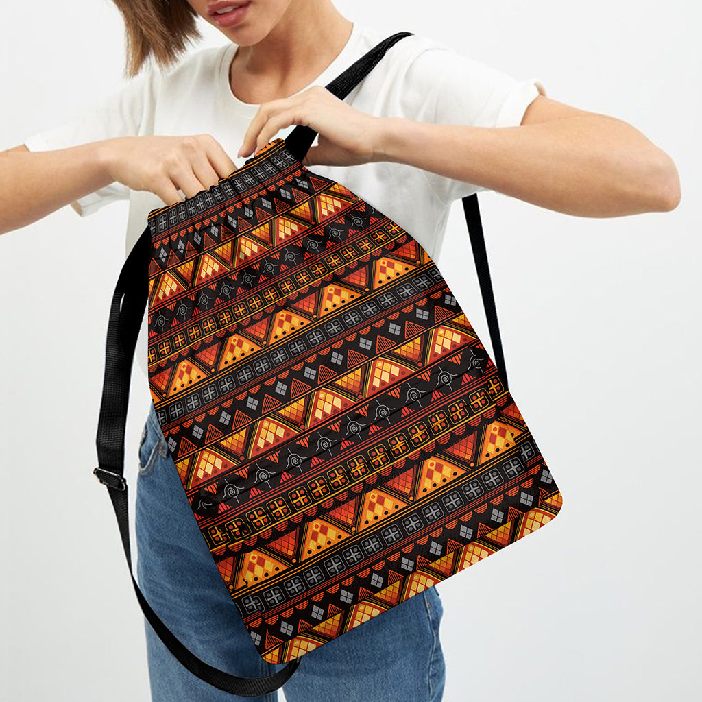 Native Tribal African Pattern Print Drawstring Backpack