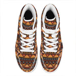 Native Tribal African Pattern Print High Top Leather Sneakers