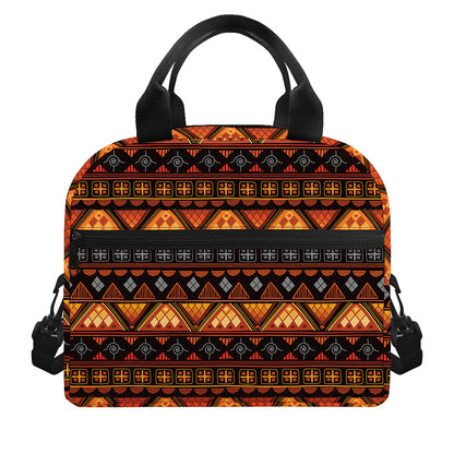 Native Tribal African Pattern Print Insulated Lunch Bag