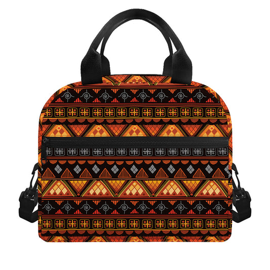 Native Tribal African Pattern Print Insulated Lunch Bag